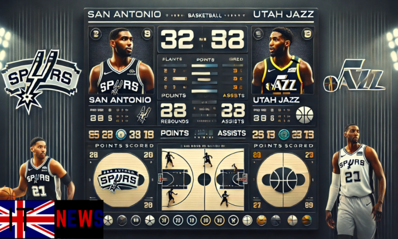 san antonio spurs vs utah jazz match player stats